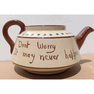 Vintage Torquay Pottery "Don't Worry It May Never Happen"
